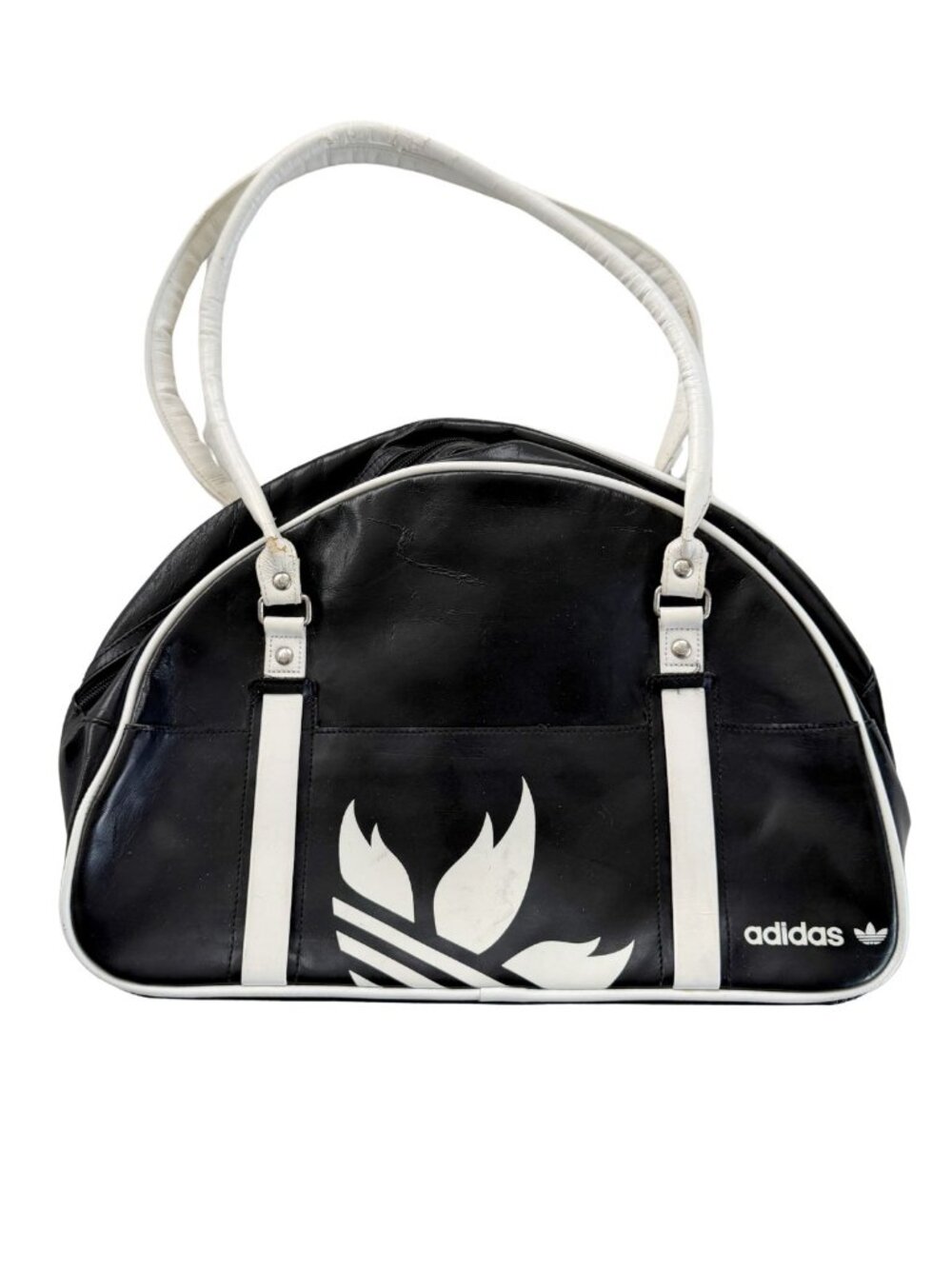Vintage Y2K Adidas Originals Trefoil Bowling Bag Duffle Black White Retro